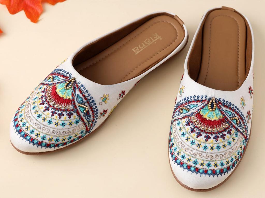 Kiana Fancy Wear Women Embroidered Indian Mojari Collection